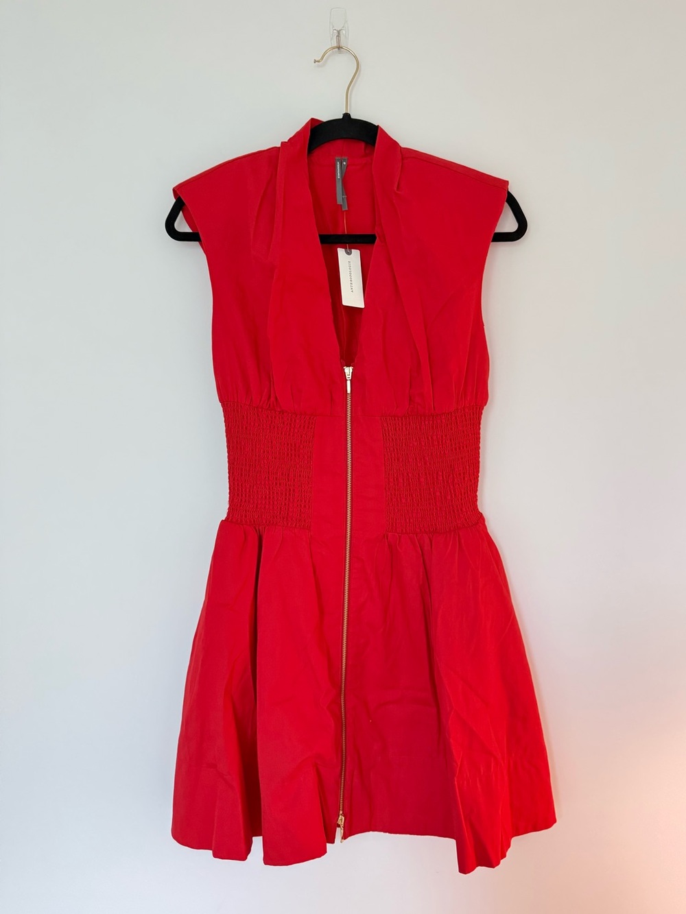Anthropologie Tommie Zip-Front Mini Dress with Smocked Waist